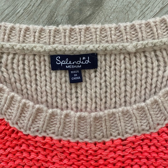 Splendid Colorful Multi-Striped Knit Crew Neck Long Sleeve Sweater Medium - Picture 5 of 10